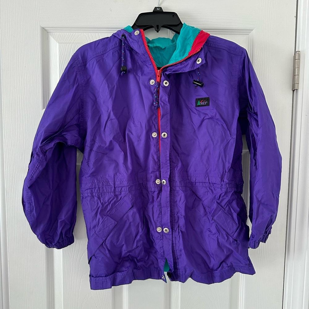 REI Elements Kids Vintage Purple Rain Jacket